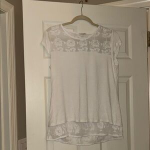 Adiva White Floral Lace Women's top Pullover